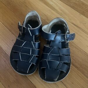 Navy saltwater sandals